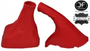 RED LEATHER GEAR HANDBRAKE GAITER FOR VAUXHALL OPEL CAVALIER VECTRA A CALIBRA