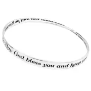 Sterling Silver Mobius Bangle Bracelet | May God Bless You | Numbers 6:24-26