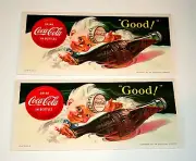 2 1953 Coke Coca-Cola Sprite Drink in Bottles Advertising Ink Blotter Unused NOS