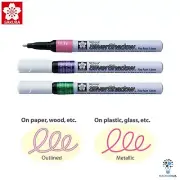 Sakura Pen-Touch Silver Shadow Marker | Fine 1.0mm | Paint Marker Pens | 3pcs/Pk