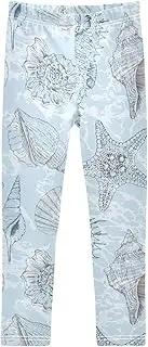 [Joisal] Floral Seahorse Blue Pants Girls Suitable for Warm Leggings for Girls, Flexible and Durable for All-Day Wear,