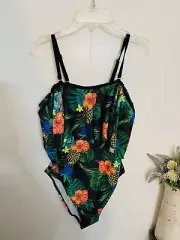Tempt Me S Floral Pineapple One Piece Swimsuit NWT Hawaiian Beach Wear