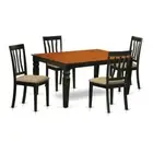 WEAN5-BCH-C 5 Pc Kitchen table set with a Dining Table and 4 Linen Kitchen...