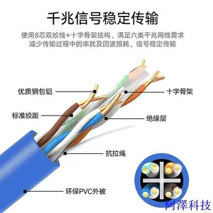 阿澤科技cat6e網路線 千兆網線 15/20/40/50/100公尺 家用/辦公/網咖/工程 電腦監控 網路連接線