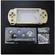 New Replacement PSP 1000 Full Housing Shell Cover with Buttons Screws Set -Gold.