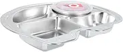 FONDOTIN 1Pc Cartoon Meal Plate for Stainless Steel Divided Food Serving Tray with Compartments Easy to Clean Safe for Healthy Eating and Portion Control