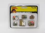 Woodland Scenics O 2766 Crates Palletized Boxes Sacks Freight Depot Accessories