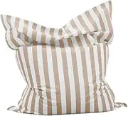 140x180cm Floating Bean Bag for Pool No Filler - Pool Floating Bean Bag - Stripe Swimming Pool Floats Raft Lounger Beach Sailboat Sofa Bed(Light Khaki-Stripe)