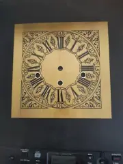 Clock Face | Ornate Roman Numerals | 7 7/8" Sq. | Brass | Unused