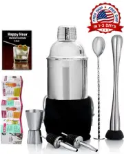 Elite Kit De Coctelera Shaker Set Bartender Por 24 Oz Acero Inoxidable