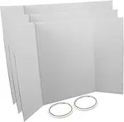 Hohopeti 1 Set Trifold Presentation Display Board White Folding Display Boards with Double Sided Tape for Showcasing Posters Artworks