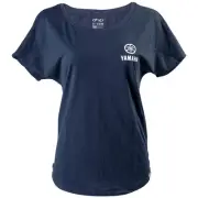 Factory Effex Yamaha Tuning Fork Womens Short Sleeve T-Shirt Navy Blue SM