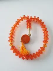 Tasbih Orange Crystal Beads Tasbeeh Misbaha Rosary Worry 33 TASBEEH