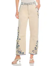 Driftwood Barbara X Ravishing Floral Embroidered Jeans in Cream