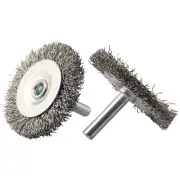 Crimped Wire Wheel Brush Set 5Pcs 2 Size 14 Shank Rust and Paint Remover