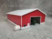 1/64 Custom scratch built 60x80 building Red & White 1 Door With Floor