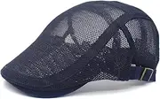 [ANMUR] Men's Fashion Trucker Cap Summer Ivy Hats Berets Sailor Docker Caps Mesh Peaky Newsboy Hat for Men (Color : Navy, Size : One Size)