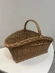 natural wicker log carrier basket firewood holder indoor fireplace decor