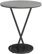 Mobile Side Table Luxurious Marble Round Side Table Compact Sofa Side Cabinet, Modern Coffee Table, Balcony Accent Table, Bedside Nightstand Sofa End Table(Gray)