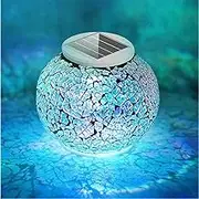 Solar Powered Glass Ball Garden Lights, Color Changing Solar Table Lights Waterproof, Mothers Day Gifts- Solar Led Night Light for Garden Balcony Patio Yard Outdoor Indoor Decor