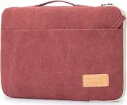 Kinmac 360 Degree Protective Waterproof Laptop Case Bag Sleeve with Handle for MacBook Pro Air 13 and 13 inch 13.3 inch Laptop (Wine Red)