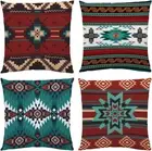 Western Native American Throw Pillow Covers Set of 4 18X18 Inch Rustic Tribal
