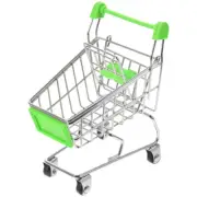 Novelty Mini Shopping Cart Style Storage Basket Desktop Organizer Random Color
