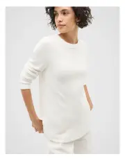 [Seed Heritage] Textured Long Sleeve Top in Cloud Cream Twist
