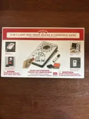3 in 1 LED Light Box, Memo Board & Cornhole Game with Accessories