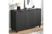 3 Door Sideboard Storage Cabinet Buffet Cupboard Unit Black Modern