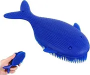 Whale Shape Silicone Body Scrubber Dual-use Hair Shower Brush Soft Exfoliating Loofah for Men Women
