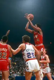 Reggie Theus of the Chicago Bulls shoots1981 Basketball Photo 1