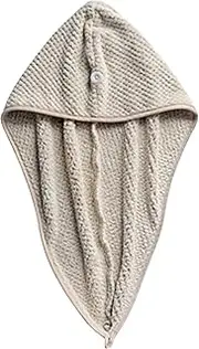 Daseeme Bath Towel Wrap Coral Fleece Quick Drying Towel Cap Hat Soft Water Absorbent Hair Towel Wrap Shower Cap with Button for Women Lady Girl Curly Long Wet Hair