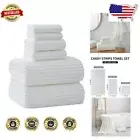 Eco-Friendly Extra Large Bath Towel Set - 6 High-Absorbency Towels White