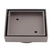 Gun Metal Square Tile Insert Floor Grate - 100mm outlet