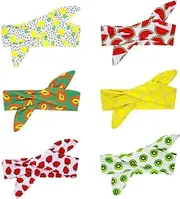 [FOMIYES] 6-piece Fruit Headband Set Elastic Kids-friendly Pineapple Watermelon Papaya Stylish Comfortable Daily Accessory