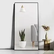 CASSILANDO Full Length Mirror 165cm × 60cm, Floor Big Mirror,Standing Mirror, Against Wall for Bedroom, Black