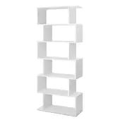 Bookshelf 6 Tiers Display Book Shelves Storage Bookcase White RIVA 80x23.5x192cm