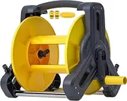 Garden Hose Reel Cart Small,Household Portable Water Pipe Storage Rack, Outdoor Wall-Mounted Watecar Cleaning Hose Reel Accessories/Black+Yellow/Hose Reel+Dn15