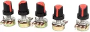 Aexit 5pcs (Potentiometer) B50K Ohm 3 Terminals Rotary Shaft Audio Type B (53ry519qf657) Potentiometer Pot