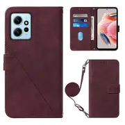 For Xiaomi Redmi Note 12 4G Cell Phone Case Imprinted Lines PU Leather Stand Cover Wallet