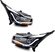 Car Light LED Headlights Assembly Compatible For Chevrolet Cruze 2009-2016 Xenon Headlamp Turn Signal Angel Eye Lens Auto Accessories(Xenon Lamp)