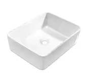 Ceramic Bathroom Basin Vanity Sink Square Above Counter Top Mount Bowl