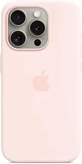 [Apple] iPhone 15 Pro Silicone Case with MagSafe — Light Pink ​​​​​​​
