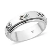Sterling Silver Infinity Spinner Band Ring (Size 8.0) 4 Grams