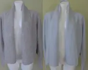 NWT TAHARI Boiled LUXE 100% 2-ply Cashmere cardigan M/L/XL Light Blue/Grey