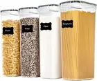 Airtight Food Storage Containers, 4PCS 2.8L for Pasta,Flour,Sugar,Noodles,Black
