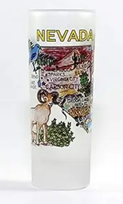 Nevada Map Frosted Shooter Shot Glass