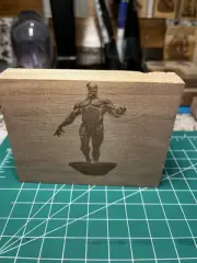 Marvel Cómic Character Silver Surfer Engraved On Wood