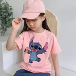 迪士尼 新款 STITCH DISNEY 加大碼兒童 T 恤 2021 彩色兒童 BAJU 卡通印花上衣